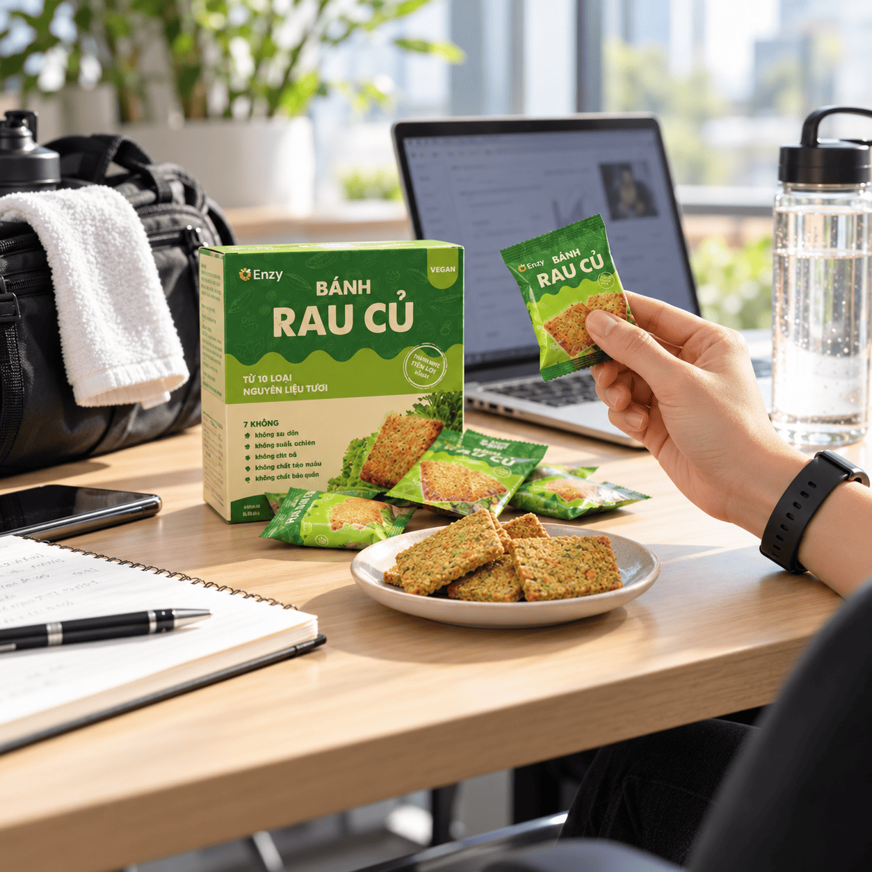bánh rau củ tiện lợi dễ mang đi