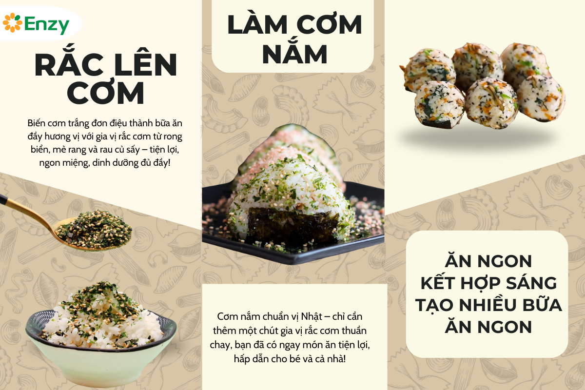 Gia vị rắc cơm sáng tạo bữa ăn ngon