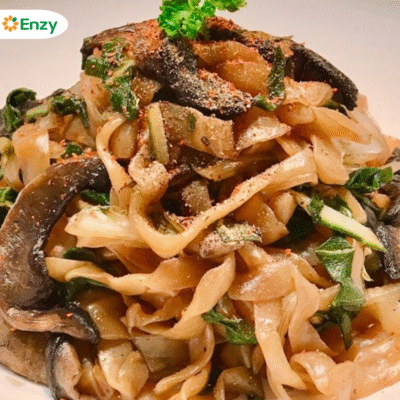 Mì Ý capellini xào nấm mỡ & súp lơ