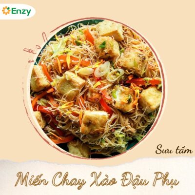 Miến chay xào đậu phụ