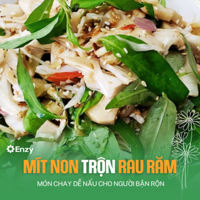 Món chay dễ nấu - Mít non trộn rau răm
