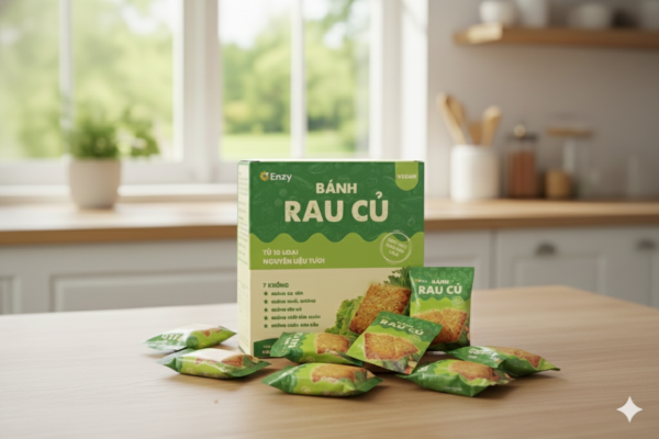 Các gói bánh rau củ Enzy không chất bảo quản