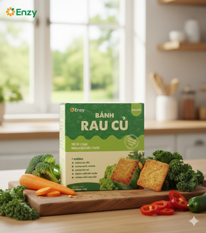 Bánh rau củ Enzy không chất bảo quản