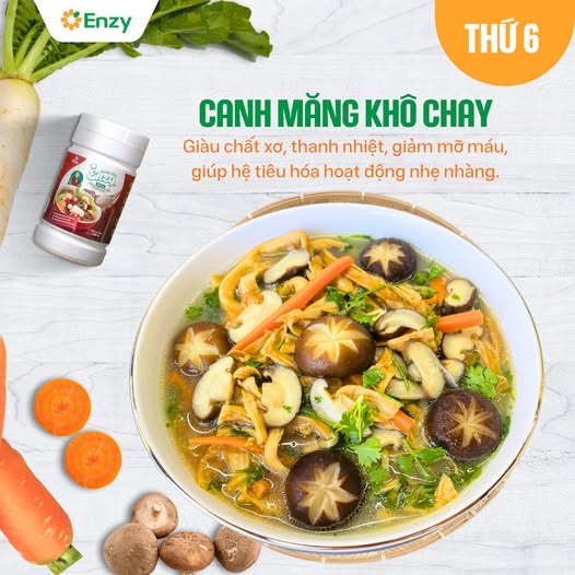 canh măng khô chay
