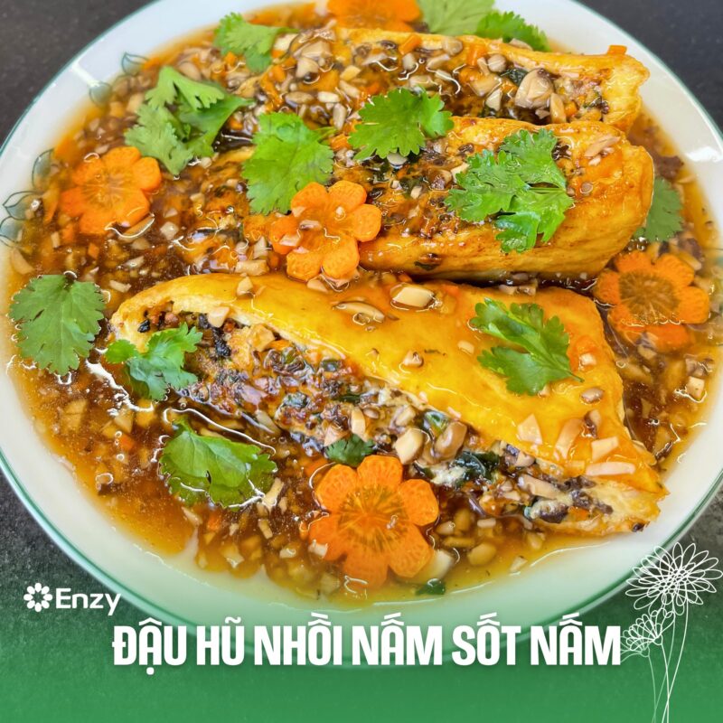 đậu hũ nhồi nấm sốt nấm