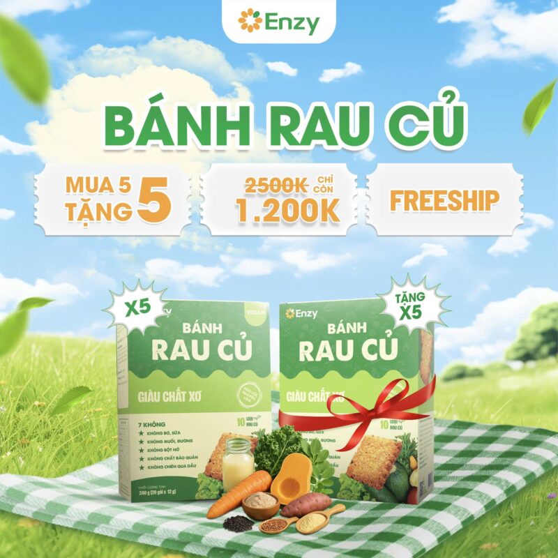 Bánh rau củ Enzy snack từ thực vật