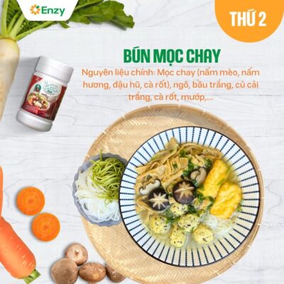 Bún mọc chay cùng Enzy