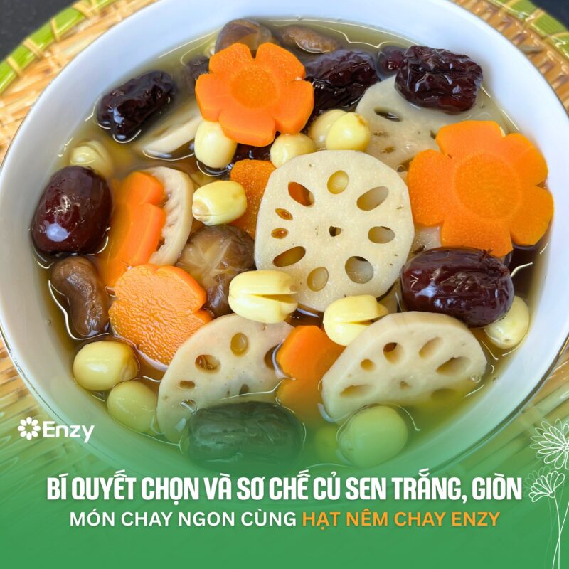 canh củ sen hầm táo đỏ