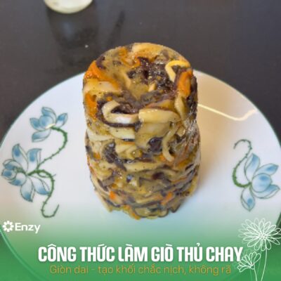 đổ khuôn giò thủ chay chấm muối tiêu chanh