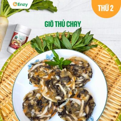Giò thủ chay chấm muối tiêu chanh