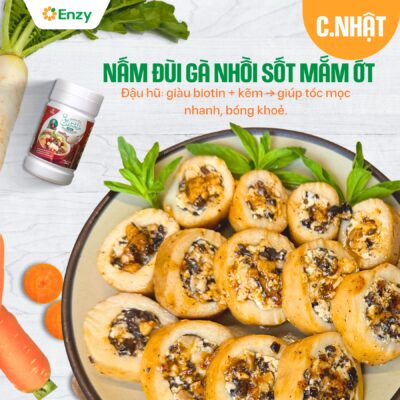 nấm đùi gà nhồi sốt mắm ớt