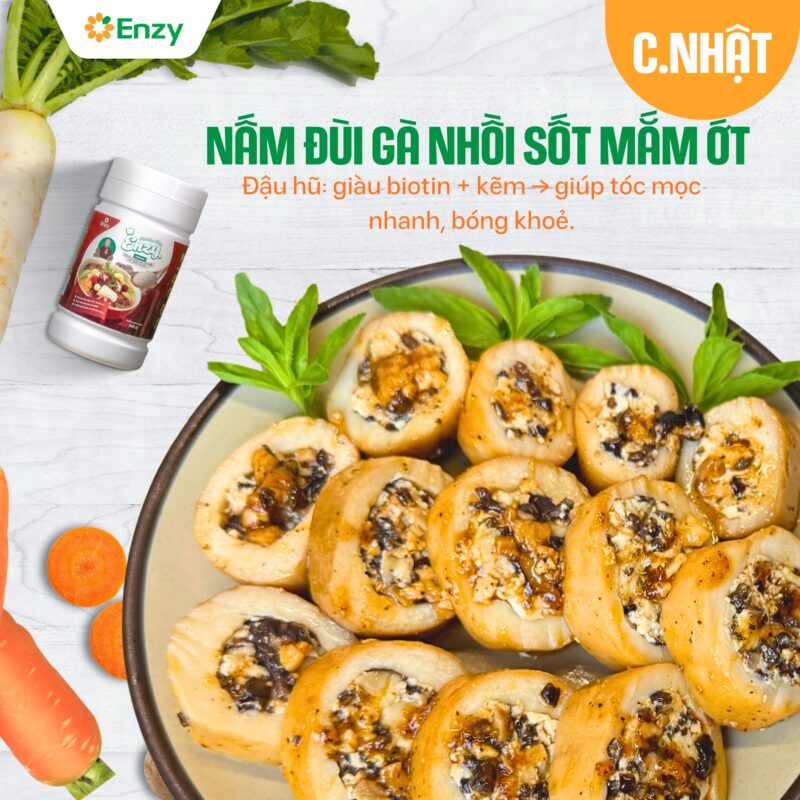 nấm đùi gà nhồi sốt mắm ớt