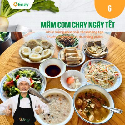 cùng enzy nấu món chay cúng ông bà