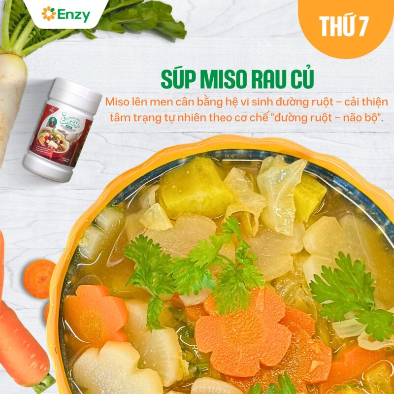 súp miso rau củ, mâm cơm chay thanh mát