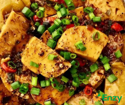 kho chả cá chay với thơm 