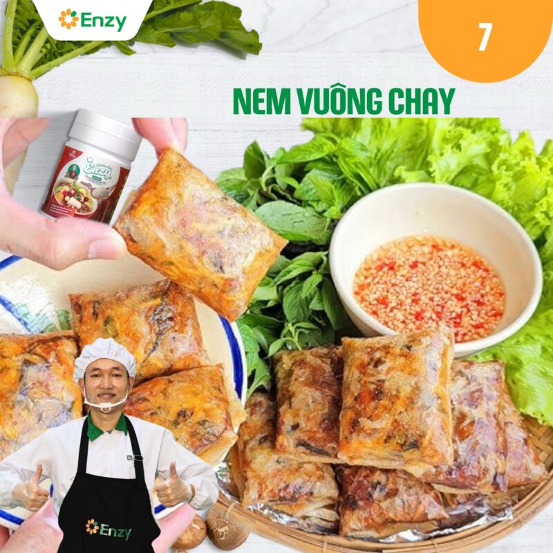 nem chay vuông rau củ