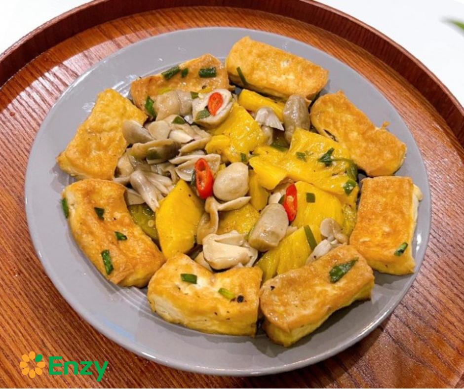 đậu kho nấm dứa