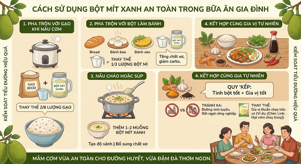 Cách sử dụng bột mít xanh